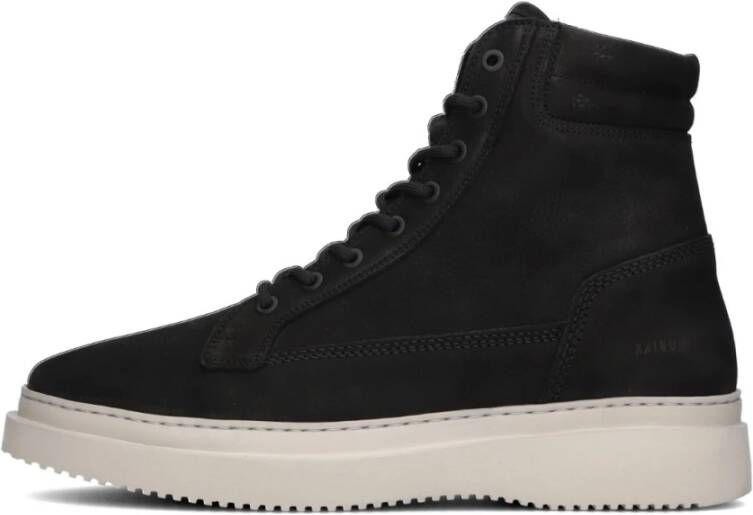 Nubikk Zwarte Leren Veterschoenen Black Heren