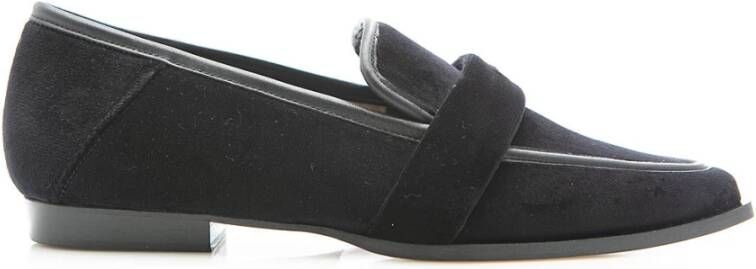 Nubikk Zwarte Velvet Loafer Black Dames