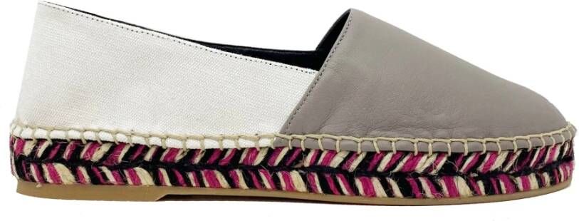 Off White Beige Leren Espadrilles Ss22 Multicolor