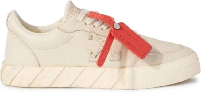 Off White Beige Vulcanized Low-Top Sneakers Beige Heren