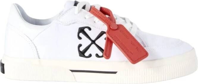 Off White Canvas Lage Vulcanized Sneakers White Dames