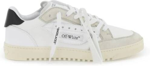 Off White Canvas Sneakers met Leren Details Multicolor Heren