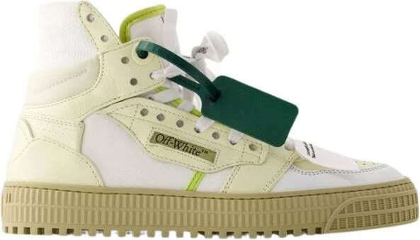 Off White Casual Leren Sneakers Roomwit Beige Dames