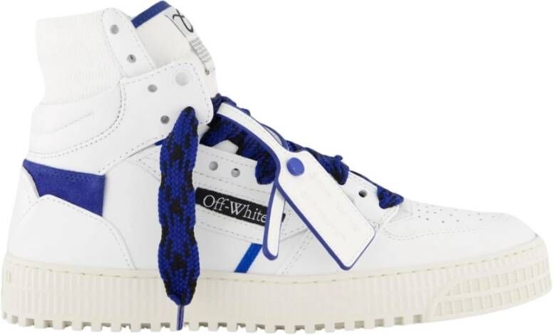 Off White Geperforeerde Leren Sneakers met Gebreide Enkel White Heren