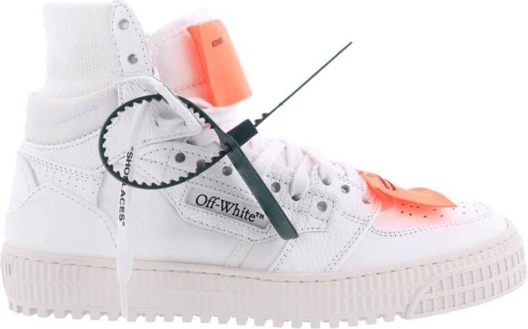 Off White Witte Leren Sneakers met Geperforeerd Detail White Heren