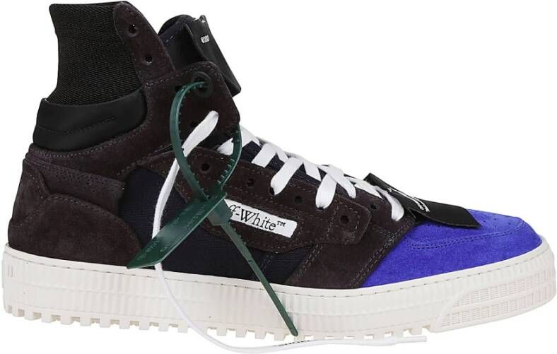 Off White Donkergrijs Blauw Suede Canvas Court Schoenen Blue Heren