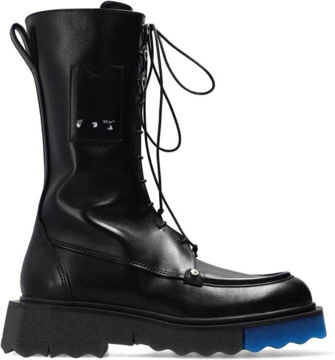 Off-White Boots & laarzen Nappa Sponge Pocket Combat Bootie in zwart