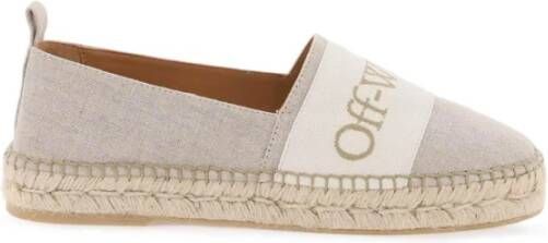 Off White Linnen Espadrilles voor Dames Beige Dames