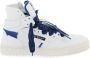 Off White Geperforeerde Leren Sneakers met Gebreide Enkel White Heren - Thumbnail 1