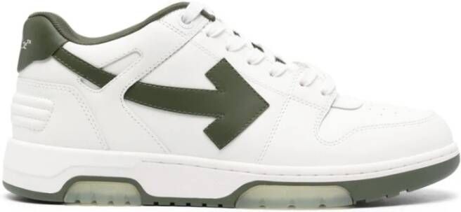 Off White Groene leren sneakers White Heren