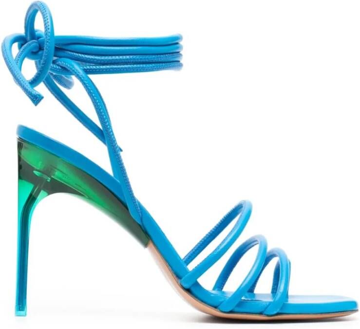 Off White High Heel Sandals Blauw Dames