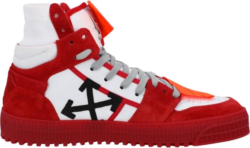 Off White Hoge Pijl Sneakers in Subtiele Tint Red Heren