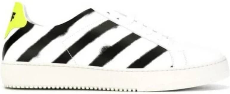 Off White Italiaanse Leren Sneakers Sprayverf White Dames