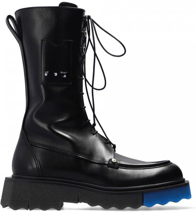 Off-White Boots & laarzen Nappa Sponge Pocket Combat Bootie in zwart