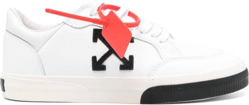 Off White Lage Gevulkaniseerde Leren Sneakers White Heren