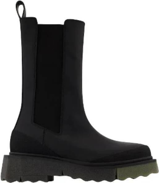 Off White Leather boots Black Dames