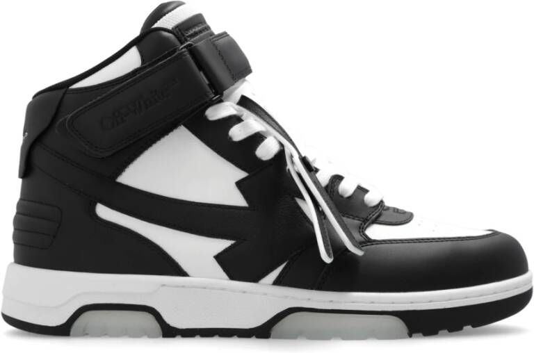 Off White Zwarte Mid-Top Sneakers met Arrows Motief Black Heren