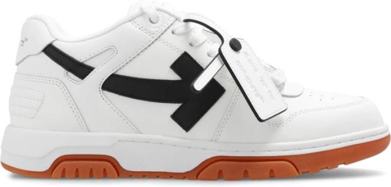 Off White Witte Leren Lage Sneakers met Pijl Patch White Dames