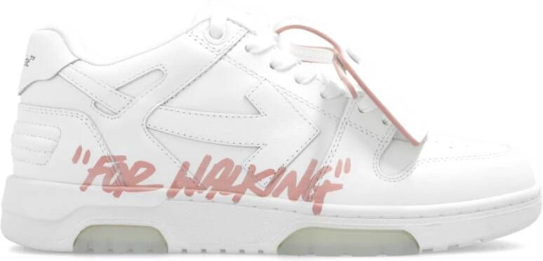 Off White `Out Of Office` `For Walking` Leren Sneakers White Dames