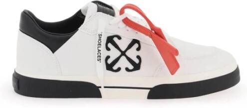 Off White Pijl Geborduurde Canvas Leren Sneakers Multicolor Heren