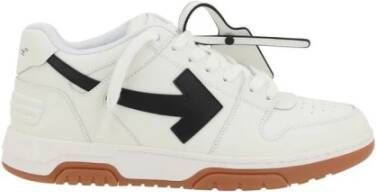 Off White Pijl Logo Leren Sneakers met Ritslabel White Heren