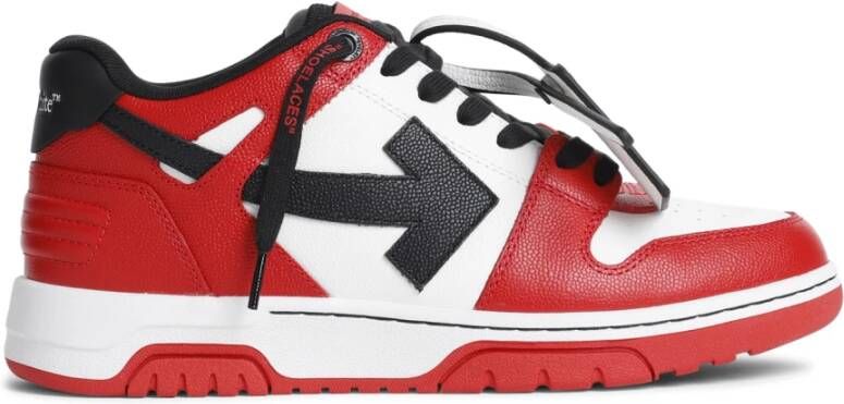 Off White Rode Sneakers voor Moderne Mannen Red Heren