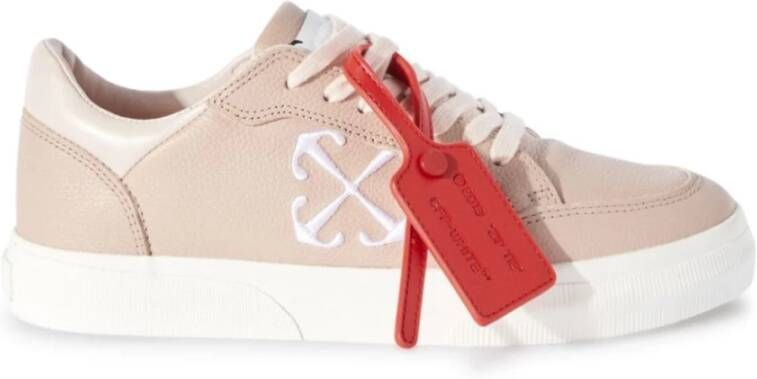 Off White Roze Vulcanized Leren Sneakers Pink Dames