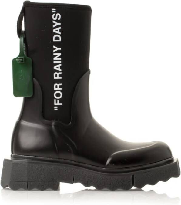 Off White Rubberen Regenlaars Black Dames