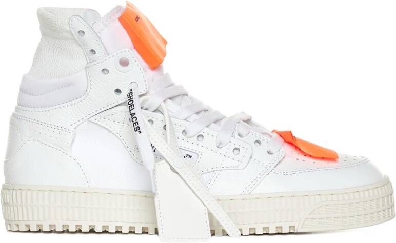 Off White Witte Leren Sneakers met Geperforeerd Detail White Heren