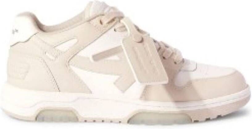 Off White Leren Sneakers met Arrows Motief White Dames