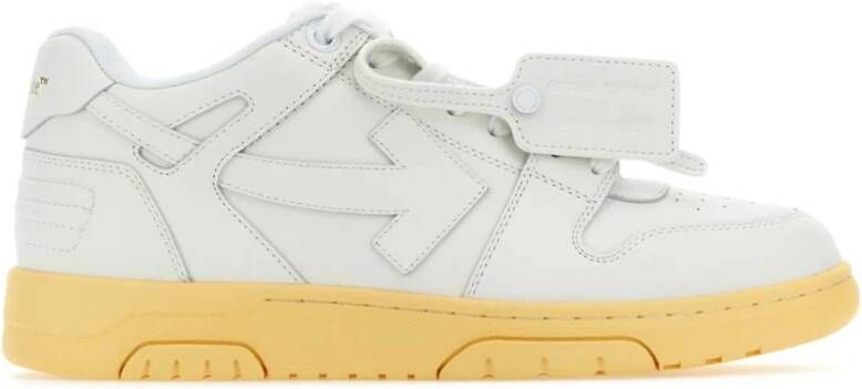 Off White Witte leren sneakers voor op kantoor White Heren