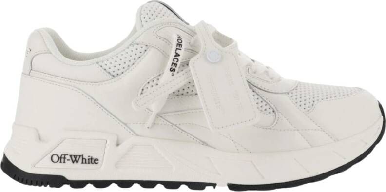 Off White Sneakers van mesh en leer met logo details White Heren