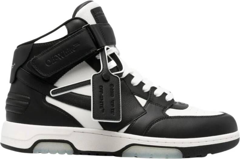 Off White Zwarte Mid-Top Sneakers met Arrows Motief Black Heren