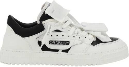 Off White Stedelijke Leren Sneakers met Geperforeerde Neus White Heren