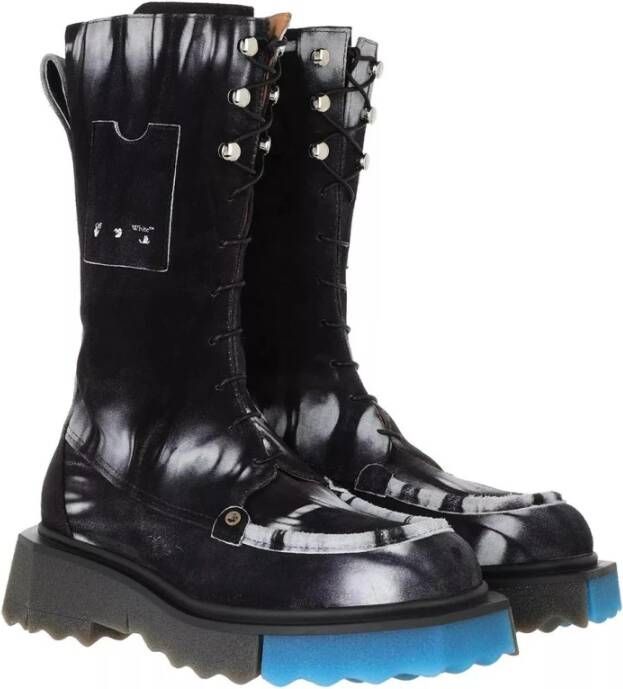 Off-White Boots & laarzen Tie Dye Sponge Pocket Combat in zwart