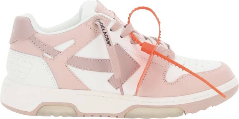 Off White Wit Nude Bicolor Leren Sneaker White Dames