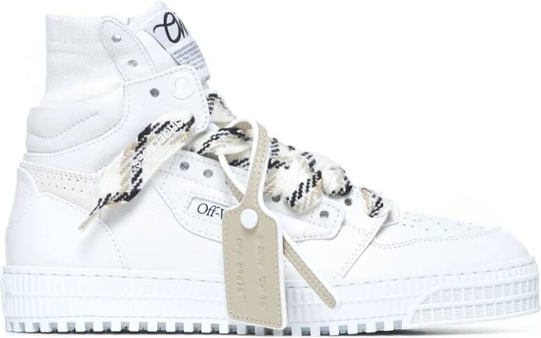 Off White Witte High-Top Sneakers met Tricolor Veters White Dames