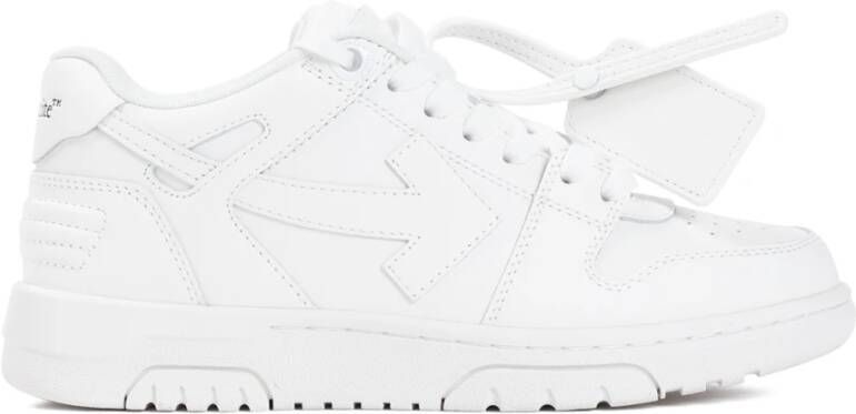 Off White Witte Leren Sneakers Chic Stijl White Dames