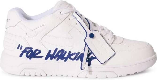 Off White Witte leren sneakers met handtekening motieven White Heren