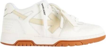 Off White Witte leren sneakers met oranje zool White Heren