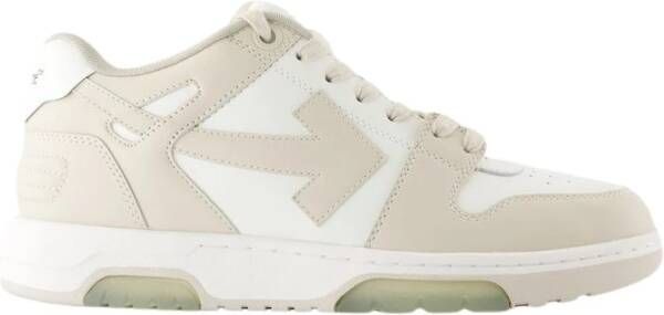 Off White Witte Leren Sneakers Top Lace Sluiting White Dames