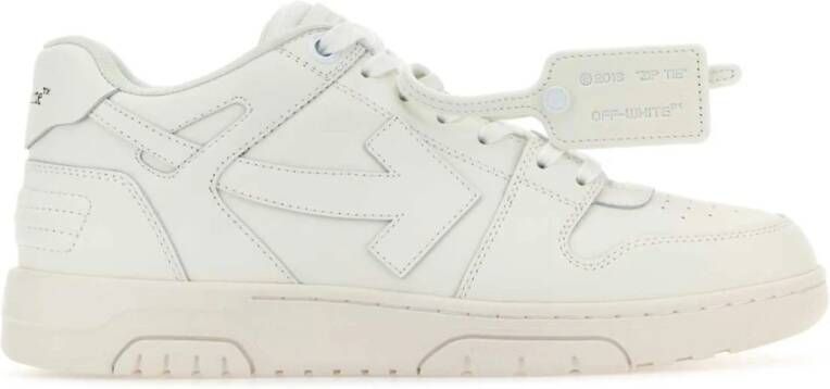 Off White Witte Leren Sneakers White Heren