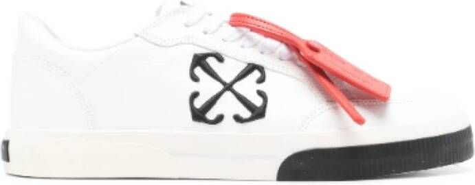 Off White Vulcanized Leren Sneakers Wit-Zwart White Heren