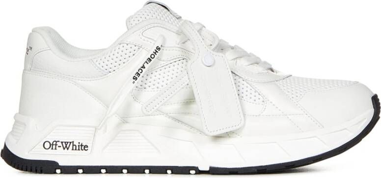 Off White Sneakers van mesh en leer met logo details White Heren