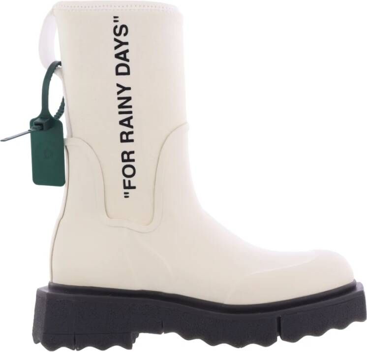 Off White Witte Sponge Rubber Rainboot White Dames