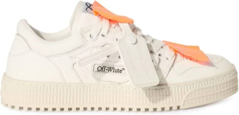 Off White Witte Veterschoenen met Logo White Dames