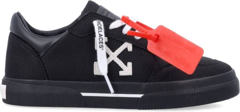 Off White Witte Vulcanized Katoenen Sneakers Vrouwen Black Dames