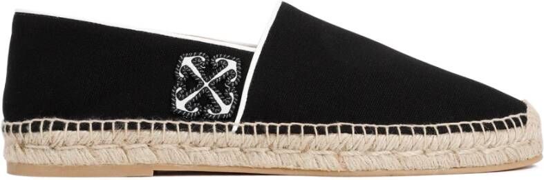 Off White Zwart Wit Katoenen Espadrilles Black Heren