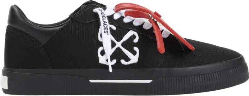 Off White Zwart Wit Lage Vulcanized Sneakers Black Heren