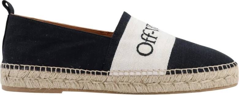 Off White Zwarte Espadrilles met Contrasterende Voorband Black Heren